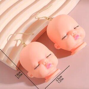 Unique Baby Doll Head Earrings Z216